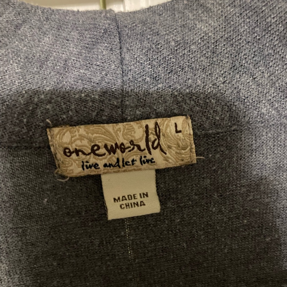 ONE WORLD Charcoal Open-Front Cardigan - Picture 5 of 5